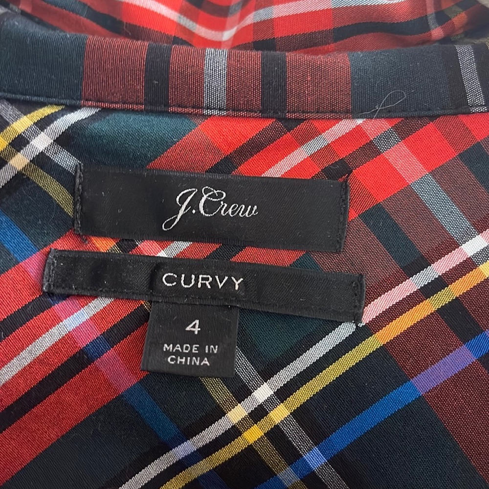 J Crew size 4 plaid blouse